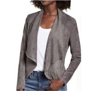 BLANKNYC Drape Front Faux Suede Jacket. Size S